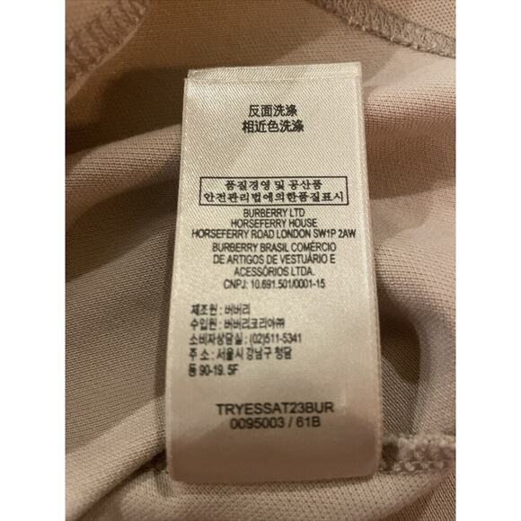 Burberry Brit Short Sleeve Polo Check Puff Sleeve Shirt Women M T-Shirt Logo Top - Picture 11 of 12